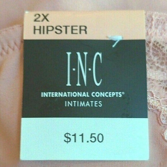 INC International Concepts Womens Lace Inset Hipster Panties Pink Size 2X NEW - Picture 3 of 9